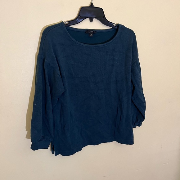 J. Crew Blue Boxy 3/4 Sleeve Blouse - Picture 1 of 7